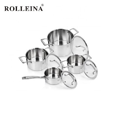 Hot Sale Casserole And Cooking Pot Tri-ply Stainless Steel Cookware Set