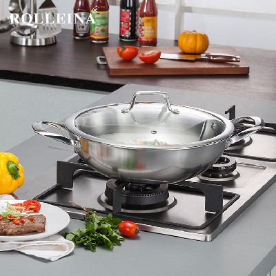 New Type Durable Cooing Pan Tri-ply Stainless Steel Traditional Induction Wok