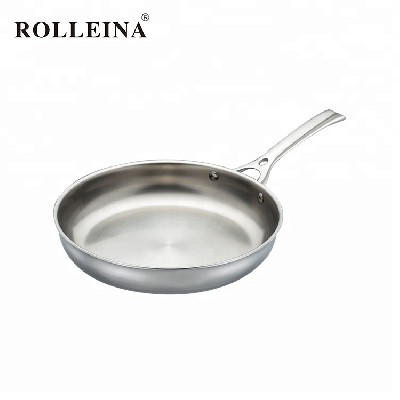 Easy-clean Induction Bottom 3 Ply Stainless Steel Home Cooking Frying Pan