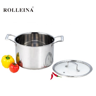 Professional Design Tri Ply Clad Stainless Steel Cooking Soup Pot Casserole