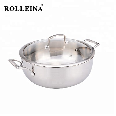 Energy Saving Tri-ply Clad Stainless Steel Induction Stew Pot/ Hot Pot/ Casserole