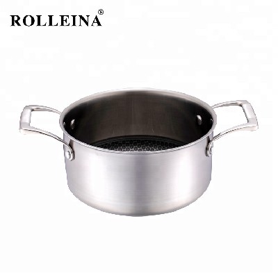 High Quality Tri-ply Clad Stainless Steel Non Stick Soup Pot/ Casserole