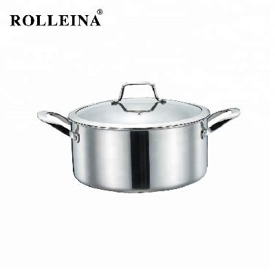High Quality Kitchen Cooking Pot Tri-ply Clad Stainless Steel Casserole