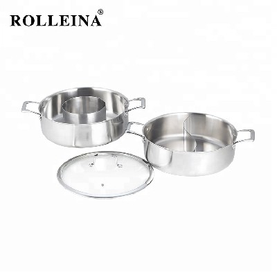 New Products Induction Cookware Tri-Ply Clad Stainless Steel Restaurant Food Warmer Hot Pot