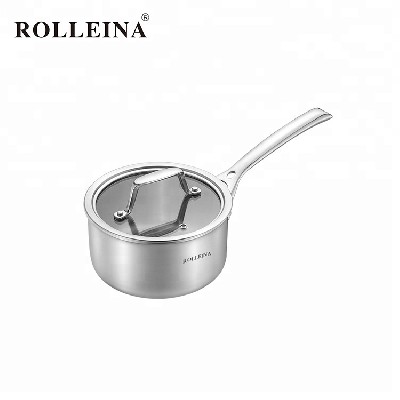 Healthy Non-toxic Tri Ply Stainless Steel Cooking Pot Household Sauce Pan