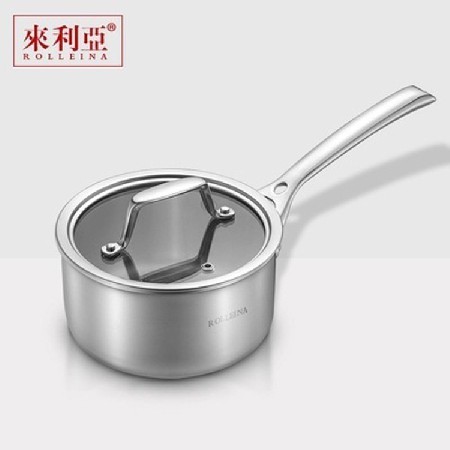 來利亞德國工藝SUS304不鏽鋼奶鍋 寶寶輔食鍋熱奶家用不粘鍋JR-S8
